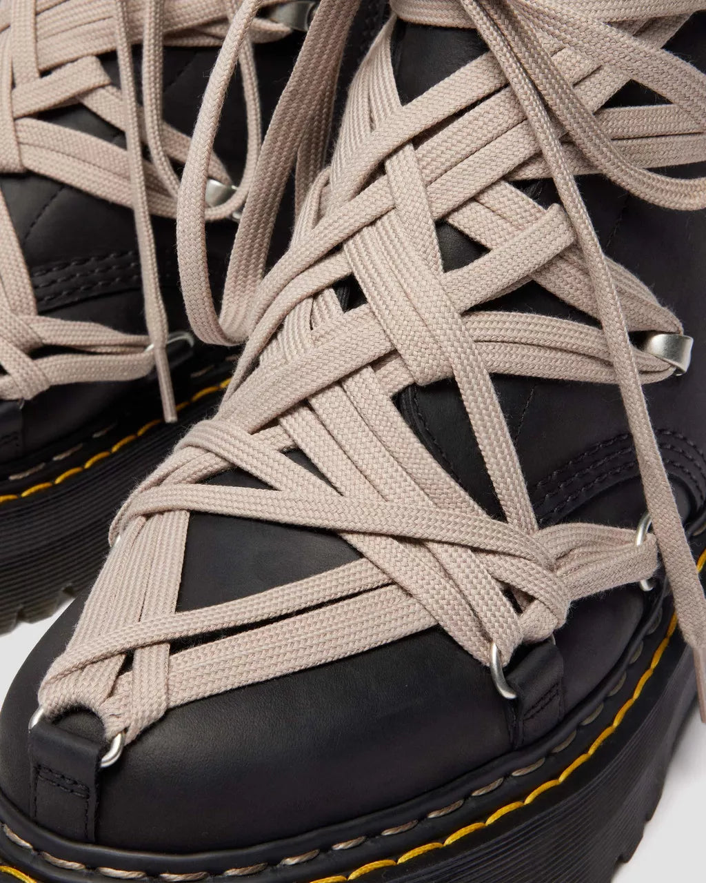 Lace-Up Leather Platform Boots